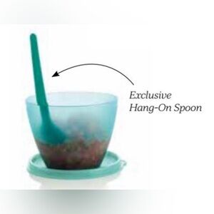 Tupperware 4pc Refrigerator Bowl with 4pc Hang-On Spoons Set
